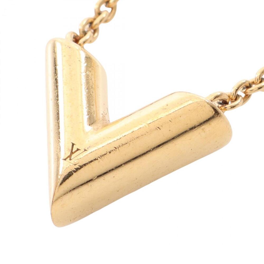 Louis Vuitton Essential V Necklace, Gold Plated (GP), Women's, Tone, M61083